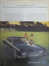 1969 Vintage Print Ad Ford Lincoln Mercury New In 1970 Spacious Man & Woman picture