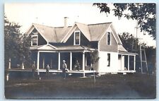 POSTCARD RPPC Sand Lake Michigan Windmill New House and Porch 1904-18 picture