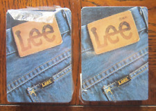 lot x2 New Sealed Vintage LEE JEANS PLAYING CARDS Denim blue jeans Leather tag picture
