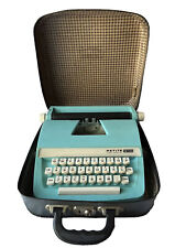 Vintage Petite International Typewriter Blue with Carrying case Made In England  picture