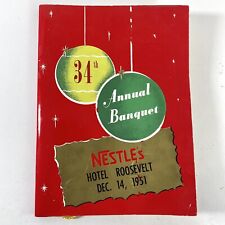 Nestle’s Chocolate Vintage 1951 34th Annual Banquet Program Hotel Roosevelt Rare picture