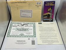 Vintage 1987 Las Vegas World Casino Stock Certificate Letter Flyer Bob Stupak picture