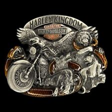 VTG 1993 H-D Harley Kingdom Davidson Spirit Steel Tooth & Nail USA Belt Buckle picture