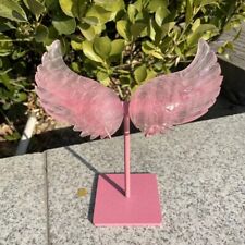 Hand-carved rose Quartz Angel Wings Crystal gives the family  unique gift picture