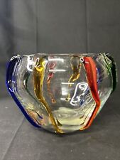 Vintage Czech Bowl Frantisek Zemek Mstisov Glassworks Rhapsody Collection 1960's picture