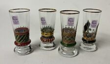 RARE Nagel Hand Blown Art Bar Shot Glass Painted Set of 4 - Made in Germany picture