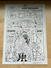 TINY TOONS original comic art BUSTER BABS BUNNY T-REX DINOSAUR ROAR SIGNED 1995 picture