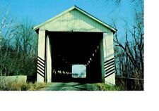 Vintage Gibson County Indiana Moore Covered Bridge Unposted Postcard #526 picture