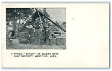 c1940's Typical Bunch of Soldiers Boys Camp Bartlett Westfield MA Postcard picture