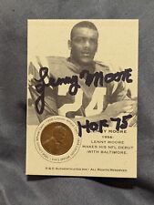 Lenny Moore Baltimore Colts Autograph Signed Card NFL Debut R & C Authenticated  picture