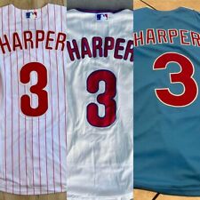 Philadelphia Phillies #3 Bryce Harper Stitched White/Stripe/Blue Jersey picture
