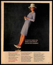 1963 Klopman Century Boston Stretch Fabric Vintage PRINT AD Blue Dress Fashion picture