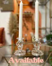 Set of 2 Gorham Crystal Baroque candlestick holders picture