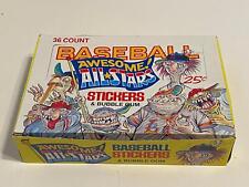 1988 Leaf Baseball Awesome All Stars Stickers & Bubble Gum 36 Packs Full Box picture