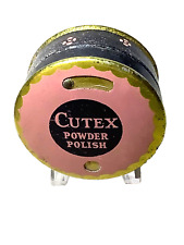 💋 1920'S CUTEX NAIL POWDER POLISH ICONIC PINK & BLACK TIN FULL NOS ANTIQUE 💋 picture