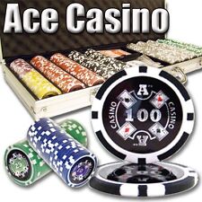 500 Ct Ace Casino 14 Gram Poker Chips, Dice, 2 Card Decks, Dealer Button picture