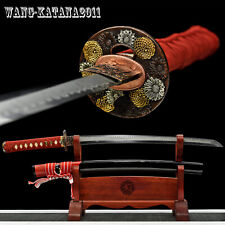 High End Wakizashi Clay Tempered T10 Steel Handmade Japanese Samurai Sharp Sword picture