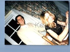 FOUND COLOR PHOTO U+3219 MAN POSED BEHIND PRETTY WOMAN IN CHAIR picture