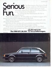 1984 VOLKSWAGEN GTI Print Ad Automobile c 8.5