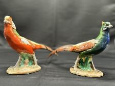 2 Vintage UGO  Zaccagnini Pheasants Italy Signed KB~Hand Painted. picture