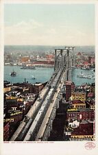 East River & Brooklyn Bridge, New York, 1903 Postcard, Detroit Photographic Co. picture