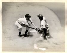 LD327 1956 Orig Photo ORIOLES WILLY MIRANDA OUT @ 2ND INDIANS CHICO CARRASQUEL picture