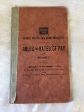 Antique 1902-07 Burlington Route Railway Rules & Rates Of Pay For Trainmen Book picture