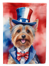 Silky Terrier Patriotic American Flag Canvas House Size DAC5805CHF picture