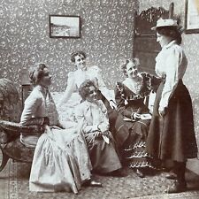 Antique 1890s Women Plan A Halloween Party Stereoview Photo Card P2545 picture