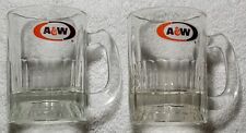 Set of 2 Vintage A&W Root Beer Mini Mug Oval Logo 3 1/8