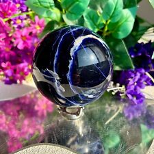 Natural Blue Sodalite Ball Quartz Crystal Home Decor Sphere Reiki Healing Stone picture