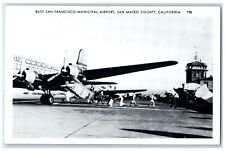 c1940's San Francisco Municipal Airport San Mateo County California CA Postcard picture
