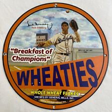 WHEATIES BREAKFAST OF CHAMPIONS HANK GREENBERG PORCELAIN STATION GAS OIL AD SIGN picture