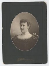 Antique Circa 1890s Cabinet Card Lovely Woman in Stunning Dress Worcester, MA picture
