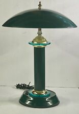 Vintage Mushroom Shaped/Flying Saucer Green Metal LampShade Table Lamp picture