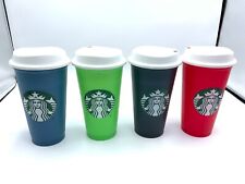 Set Of Four Starbucks Tumblers Multicolor 16 Oz 2013 New Unused With Lids picture