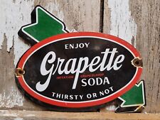 VINTAGE GRAPETTE SODA PORCELAIN SIGN GRAPE CARBONATED BEVERAGE COLA POP DRINK picture