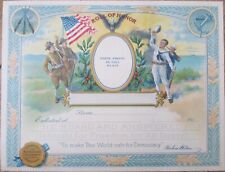 WWI US American Armed Forces 1915 Certificate, Western Southern Life INsurance picture