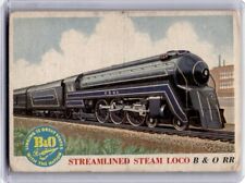1955 Topps Rails and Sails B&O RR VG - RARE Streamlined Steam Loco #111 picture