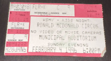 2/4/96 Ronald McDonald Circus WSMV Kid's Night Municipal Auditorium Ticket Stub picture