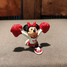 Vintage Walt Disney Minnie Mouse Cheerleader Cheer Pom Cake Top 2.5in PVC Figure picture