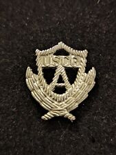 USCG Auxiliary Pin Coast Guard Crest Lapel Hat Silver-toned 2 Clutch Back picture