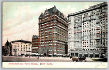 New York - Netherlands & Savoy Hotels - Vintage Postcard - Posted picture