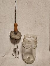 Vintage One Quart Glass Hand Mixer Patented March 30, 1915, Measurement Markings picture