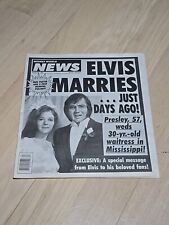 VINTAGE Weekly World News August 1992 Tabloid -  Elvis Presley Marries Waitress picture