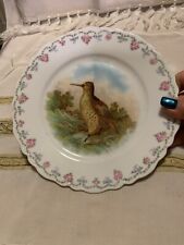 Antique 1899 O&EG Royal Austria Hand Painted Cabinet Plate~Sandpiper~Victorian picture