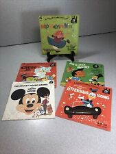 Walt Disney Book Record Set of 5 Mickey Dumbo Pinocchio Donald Duck Madam Mim picture