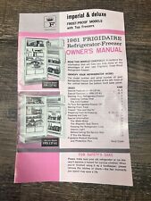 Vintage 1961 FRIGIDAIRE Refrigerator-Freezer Owner's Manual Imperial & Deluxe picture