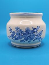 Vintage FTD 1981 Flower Vase/Planter White with Blue Floral Pattern picture