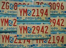 One or More 1975 1976 1977 COLORADO State BICENTENNIAL License Plate Tags picture